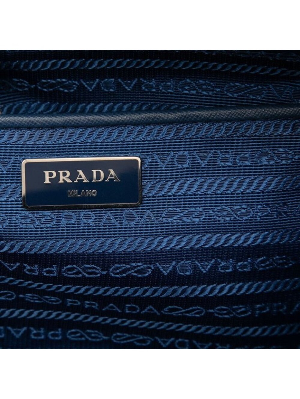 Prada Quilted Chain Shoulder Bag Blue Nylon - Picture 5 of 5